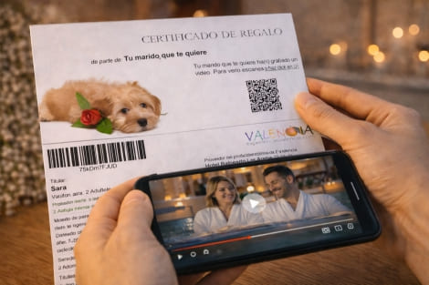 Bono con video mensaje que se abre al enfocarlo con el movil