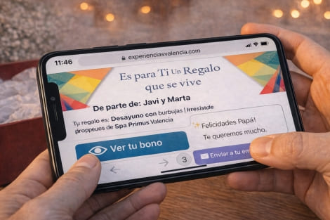 Entrega muy visual de un bono digital por el WhatsApp