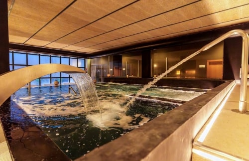 Cascada y cuello de cisne en la piscina de hidroterapia