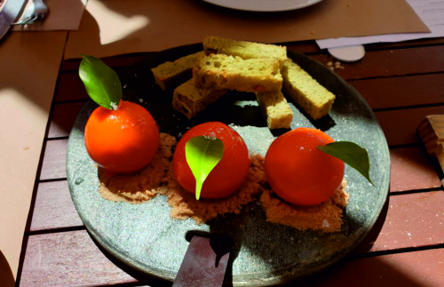 Esquisito entrante en el restaurante de Cook Book Calpe