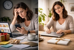 Mujer eligiendo un regalo rápido con criterio