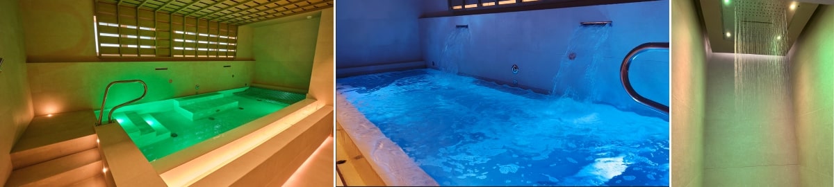 La piscina con chorros y cascadas del circuito Spa privado en Estimar Valencia