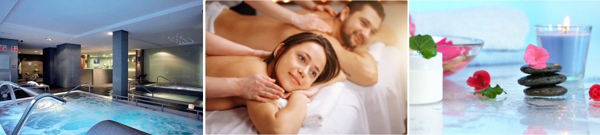 Pareja disfrutando de masaje en cabina doble en Spa Primus Valencia